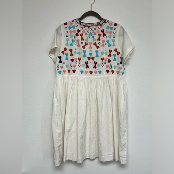 ROLLER RABBIT Sylvie Dress White Embroidered Cotton Boho Dress Size Small - Picture 6 of 8